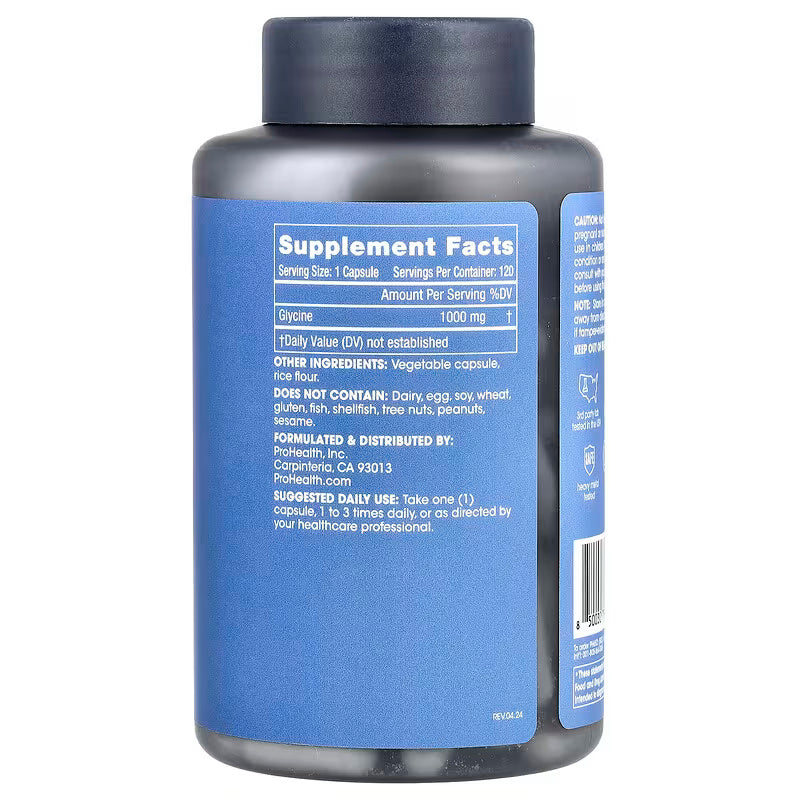 ProHealth Longevity Pure Glycine 1,000 mg, 120 Caps