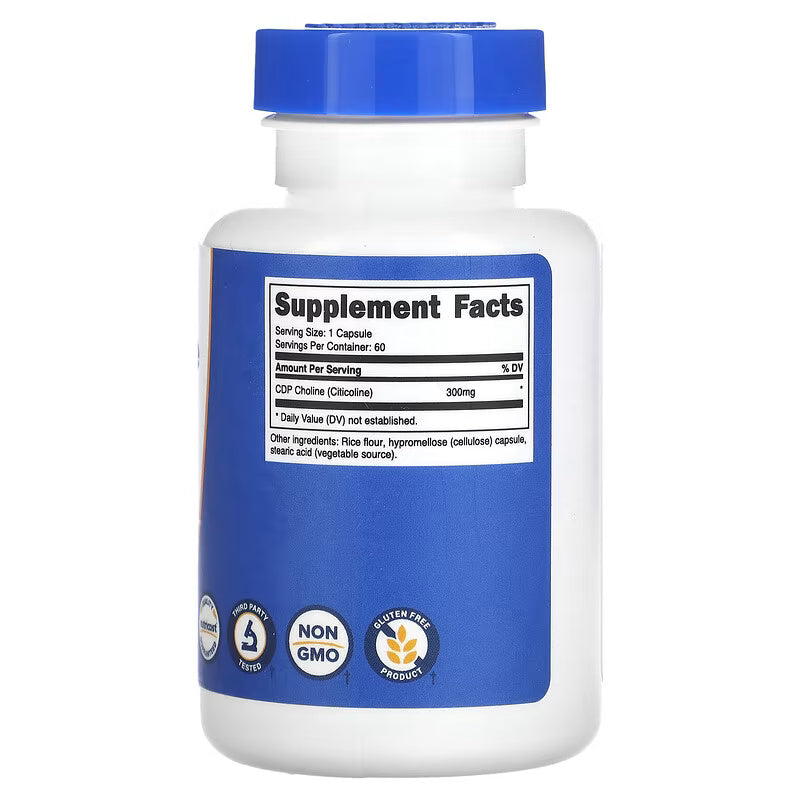 Nutricost CDP Choline Citicoline 300 mg 60 Capsules - Görsel 2