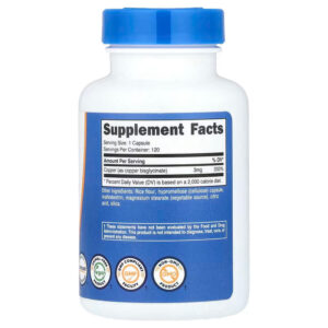 Nutricost Copper Glycinate Minerals 3 mg 120 Capsules - Görsel 2