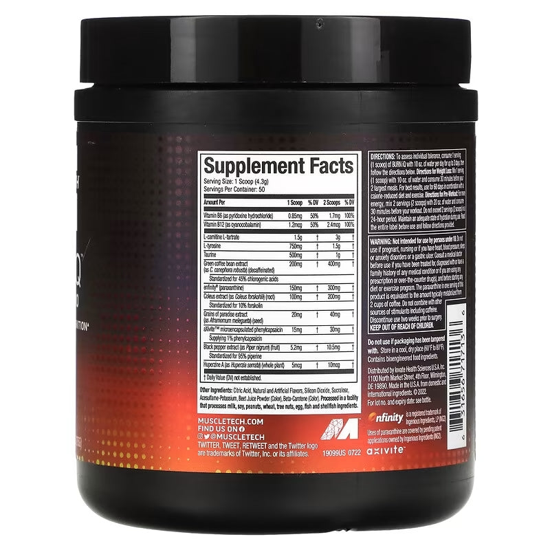 MuscleTech Burn iQ Smart Thermo Burner (Yeşil kahve çekirdeği özütü+karnitin L-tartrat+tirozin) 50 - Görsel 3