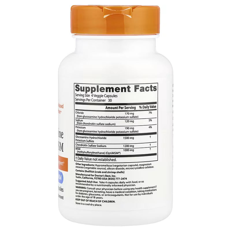 Doctor’s Best, Glucosamine(Glukozamin) Chondroitin MSM, 120 Veggie Caps