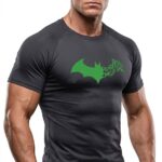 Batman Compression Dar / Slim Bisiklet Yaka Tişört kırık Beyaz Unisex Genç