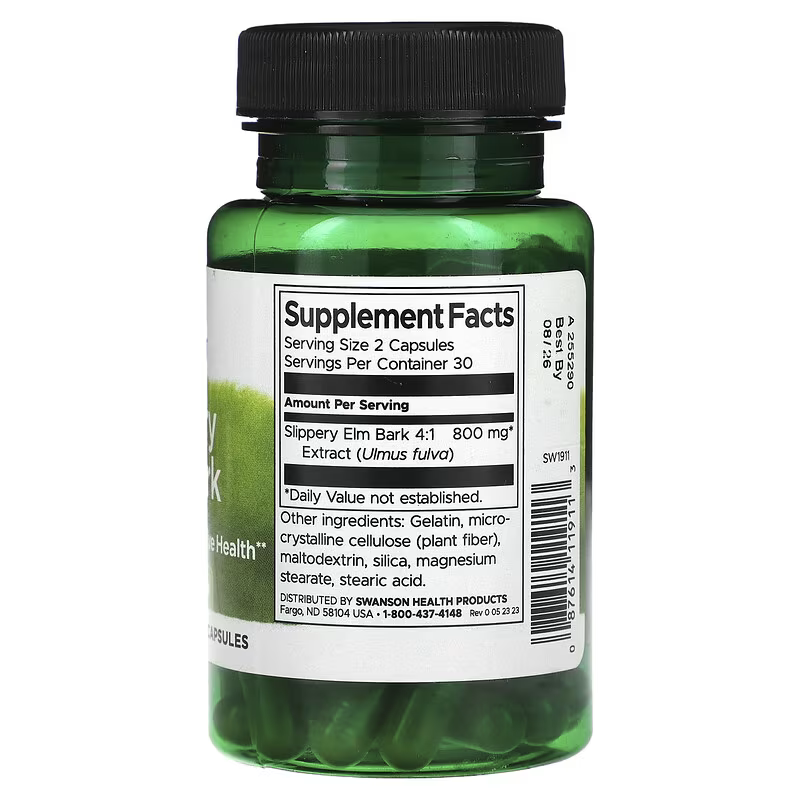 Swanson Slippery Elm Bark Digestive Health  400 mg 60 Capsules