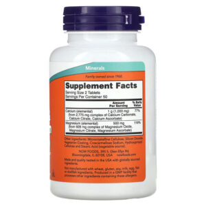 NOW Foods, Calcium(Kalsiyum) & Magnesium(Magnezyum), 100 Tablet - Görsel 2