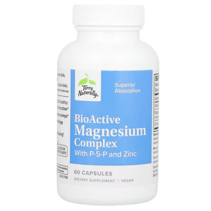 Terry Naturally BioActive Magnesium bisglycinate Complex with P-5-P and Zinc bisglycinate 60 Capsules