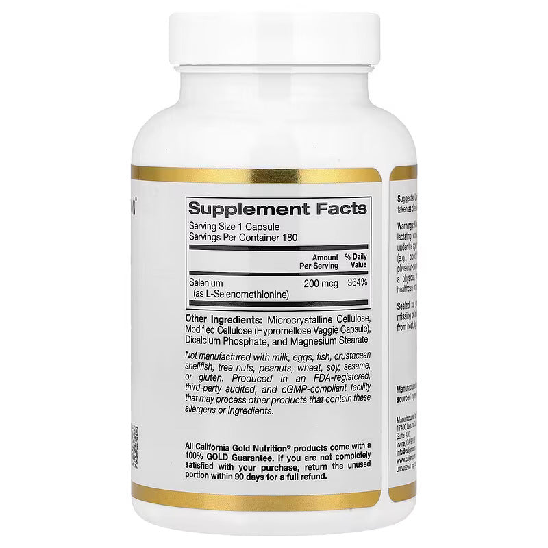 California Gold Nutrition Selenium Antioksidan 200 mcg 180 Veggie Caps - Görsel 2