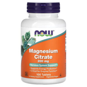 NOW Foods, Magnesium(Magnezyum) Citrate, 200 mg, 100 Tablets