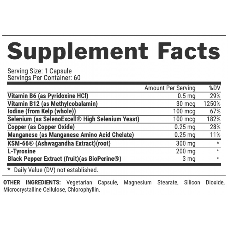 Nutrex Lipo6 Black Thyrolean KSM66 Ashwagandha+Copper+Kelp+Selenium Fat burner 60 Caps - Görsel 3