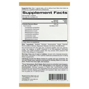 California Gold Nutrition LactoBif 100 Probiotics Gut Health 100 Billion CFU 30 Veggie Capsules