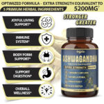 Agobi Ashwagandha Agobi Hint Ginseng+Turmeric+Rhodiola+Ginger root Extract Capsules 5 Herbal Ingredients 5200 mg - Görsel 2