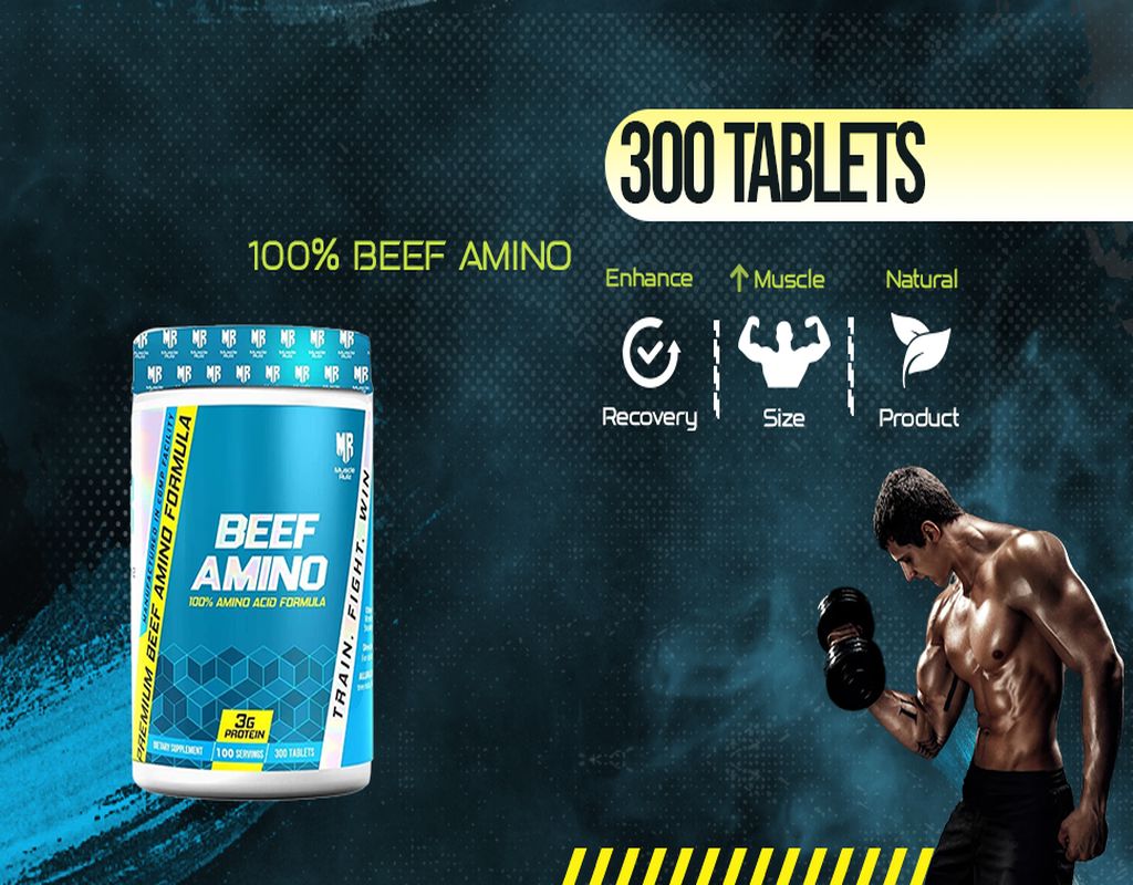 Muscle Rulz 100% Beef Amino 300 tablet - 100 servis - Görsel 2