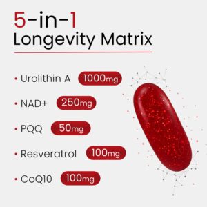Bloomeo Urolithin A NAD Resveratrol CoQ10 Ubiquinone PQQ  5-in-1 120 Softgels