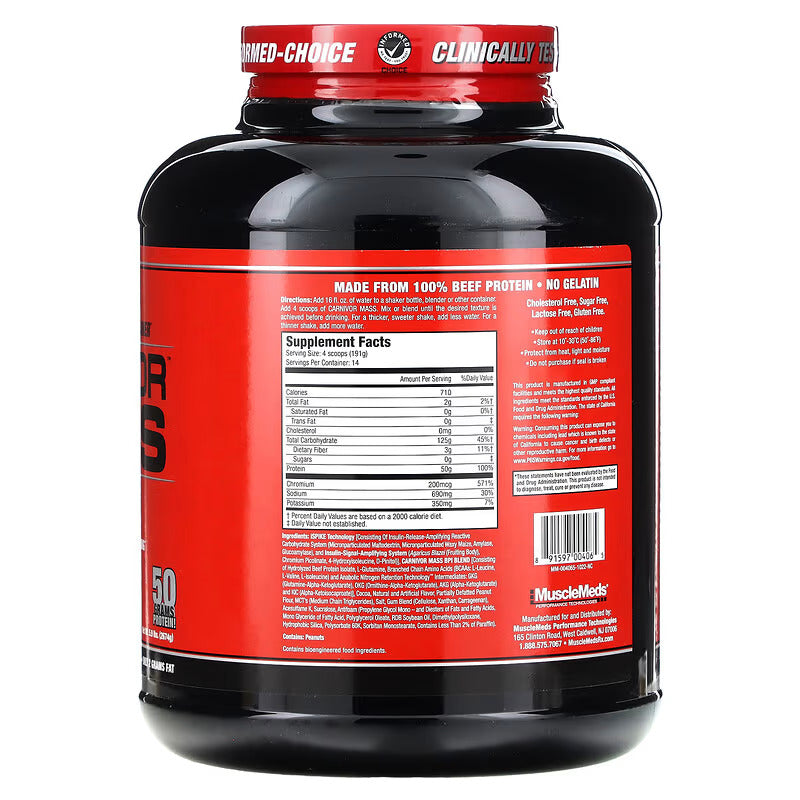 MuscleMeds Carnivor Mass Beef Protein İsolate Gainer 2674 Gr - Görsel 3