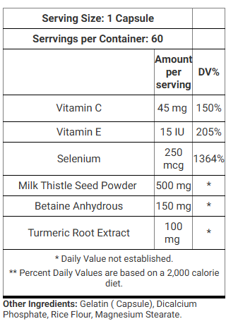 Kevin Levrone Anabolic Liver Detox Milk thistle Turmeric Mix Support 60 Caps - Görsel 2