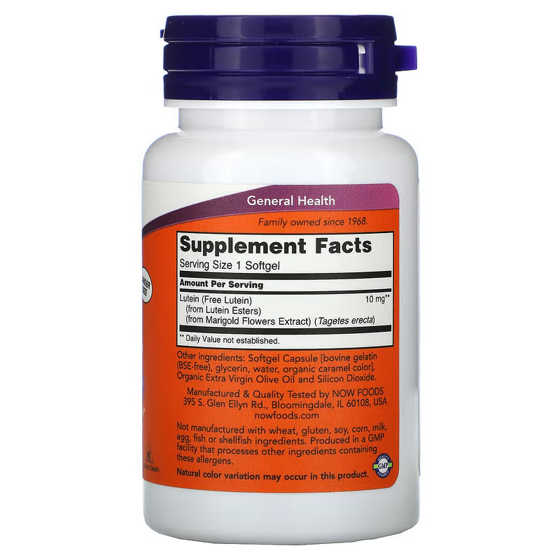 NOW Foods, Lutein Eye Health 10 mg, 120 Softgels