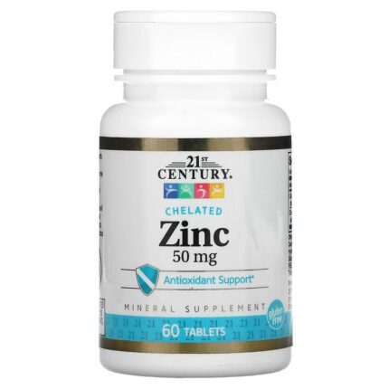 21st Century Chelated Zinc(Çinko) Demir ekstrat 50 mg 60 Tablets