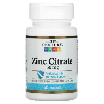 21st Century Zinc Citrate 50 mg 60 Tablets