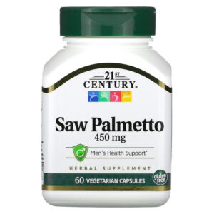 21st Century Saw Palmetto Zinc Çinko Hair Skin Health Support 450 mg, 60 Vegetarian Capsules