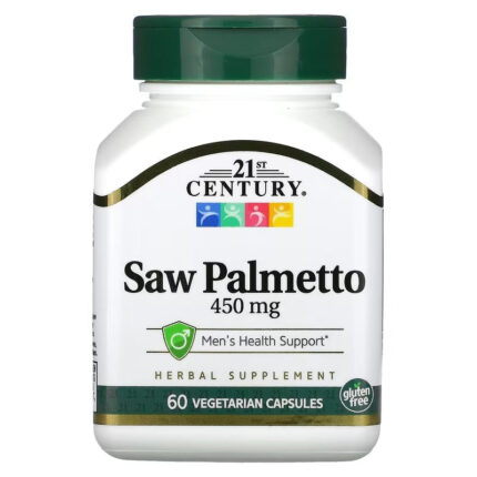 21st Century Saw Palmetto Zinc Çinko Hair Skin Health Support 450 mg, 60 Vegetarian Capsules