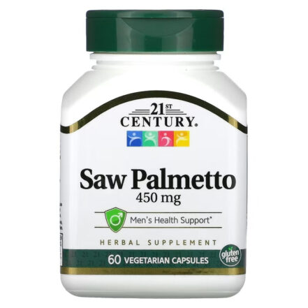 21st Century Saw Palmetto Zinc Çinko Hair Skin Health Support 450 mg, 60 Vegetarian Capsules