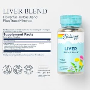 Solaray Liver Milk thistle , Kelp SP-13 100 herbal capsules - Görsel 2