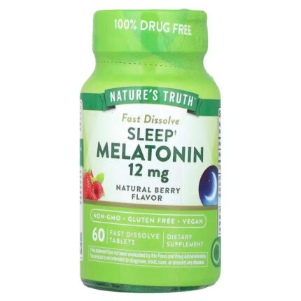 Nature's Truth Sleep Melatonin Natural Berry 12 mg 60 Fast Dissolve Tablets