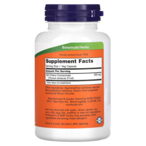 NOW Foods Tart Cherry Antioxidant support Joint health 500 mg 90 Veg Capsules