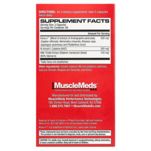 MuscleMeds Liver Detox & Defend Asparagus Nac Milk Thistle - 120 Caps - Görsel 2