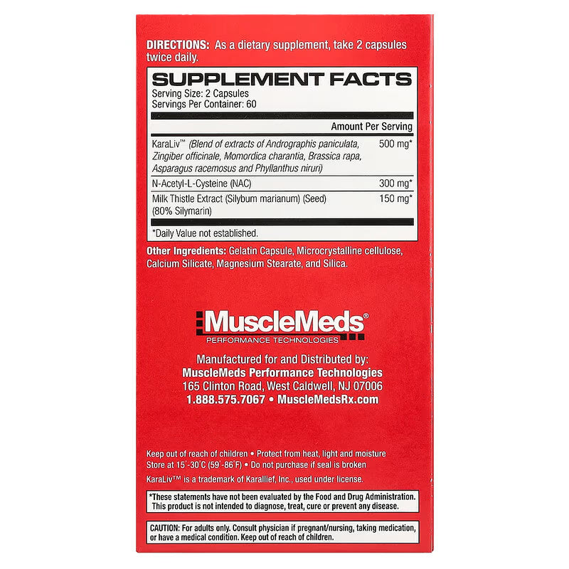MuscleMeds Liver Detox & Defend Asparagus Nac Milk Thistle – 120 Caps