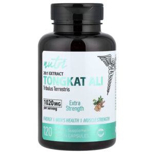 Nutri, 20:1 Extract Tongkat Ali Tribulus Eurycoma longifolia 120 Vegan Capsules