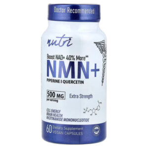 Nutri, NMN+ Nicotinamide Mononucleotide Brain Health 60 Vegan Capsules