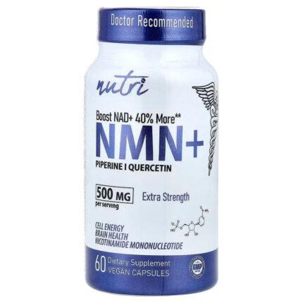 Nutri, NMN+ Nicotinamide Mononucleotide Brain Health 60 Vegan Capsules