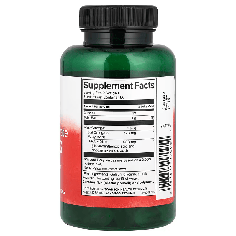 Swanson Omega 3 EPA DHA High Concentrate 120 Mini Softgels - Görsel 2