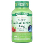Nature's Truth Sleep Melatonin Natural Berry 5 mg, 200 Fast Dissolve Tablets