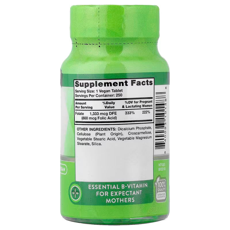 Nature's Truth Vitamin B9 Folate - Folic Acid 800 mcg 250 Tablet - Görsel 2