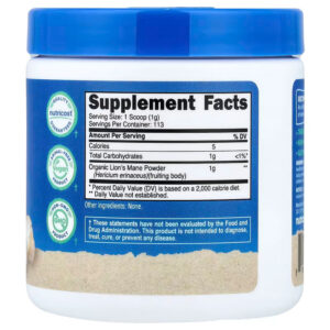 Nutricost Organic Lion’s Mane Mushroom Brain & Cognitive 113 g