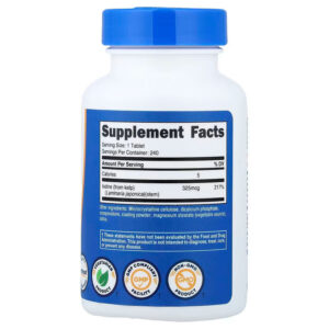 Nutricost Kelp Natural Source of Iodine 325 mcg 240 Tablet - Görsel 2