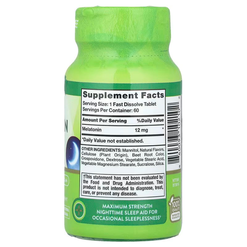 Nature’s Truth Sleep Melatonin Natural Berry 12 mg 60 Fast Dissolve Tablets