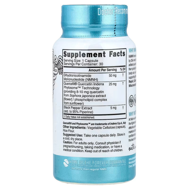 Nutri NMNH Dihydronicotinamide Mononucleotide 30 Vegan Capsules