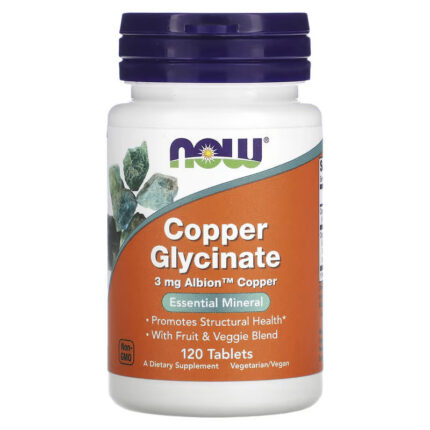 NOW Foods Copper Glycinate 3 mg 120 Tablet