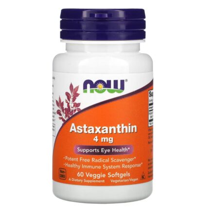 NOW Foods Astaxanthin immunity eyes health 4 mg 60 Vegetarian Capsules