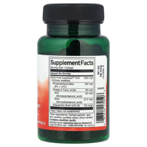 Swanson 100% Pure Krill Oil Omega Fish Oils EPA DHA 60 Softgels