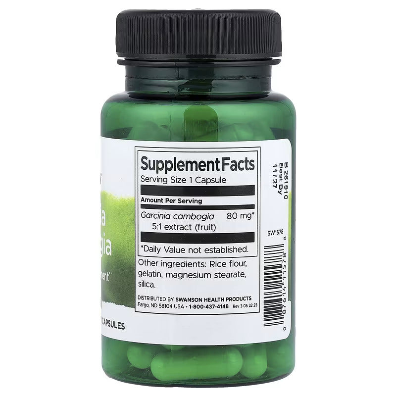 Swanson Garcinia Appetite Control 5:1 Extract 60 Capsules