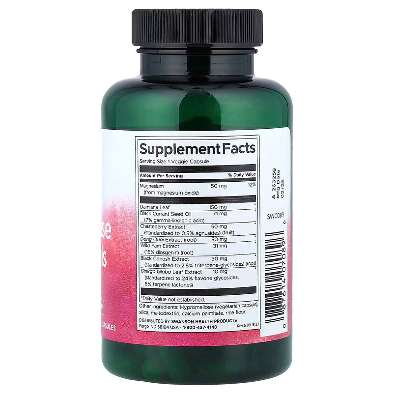 Swanson Menopause Essentials Support Women’s Health 120 Veggie Capsules