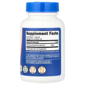 Nutricost PQQ Pyrroloquinoline quinone 20 mg 60 Caps