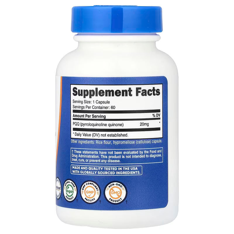 Nutricost PQQ Pyrroloquinoline quinone 20 mg 60 Caps - Görsel 2