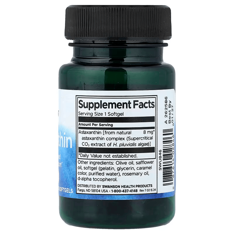 Swanson Astaxanthin Immune Health and Antioxidant Support 8 mg 30 Softgels - Görsel 2