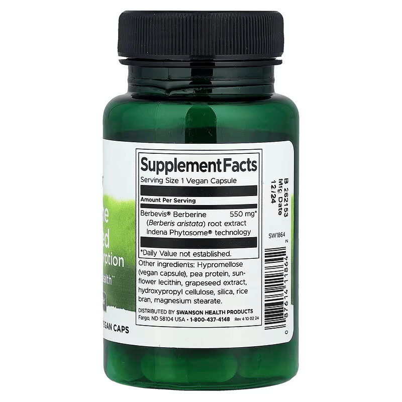 Swanson Berberine Advanced Enhanced Absorption 30 Vegan Caps - Görsel 2