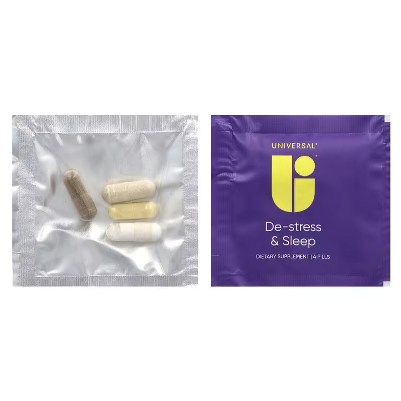 Universal U De-Stress & Sleep Multivitamin Ashwagandha & Theanine & Valerian Root & Melatonin 30 Pill Packs - Görsel 4