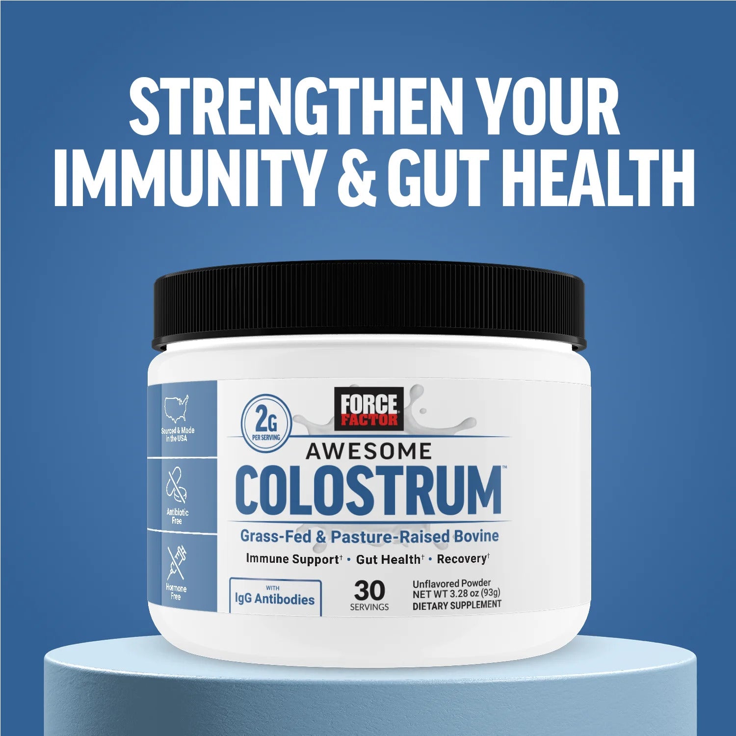 Force Factor Awesome Bovine Gut İmmune Colostrum Powder Pasture Raised Grass Fed 30 Servings - Görsel 3
